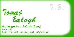 tomaj balogh business card